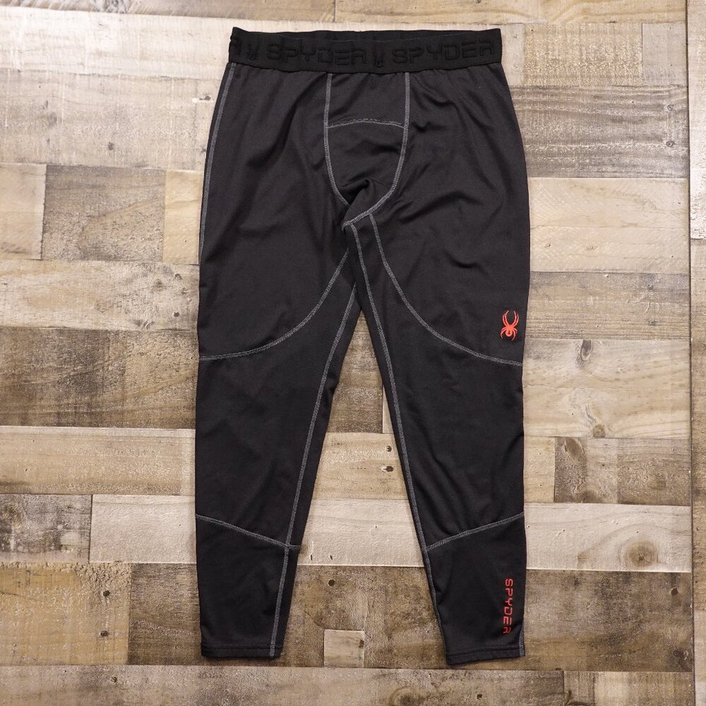 Spyder Active Base Layer Tights Men’s XL Black Compression Ski‎ Thermal